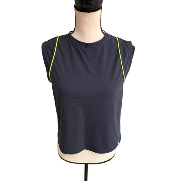 PQL Club Women's Shirt Number Five Tank Navy with Neon Trim Size Large - Picture 4 of 9